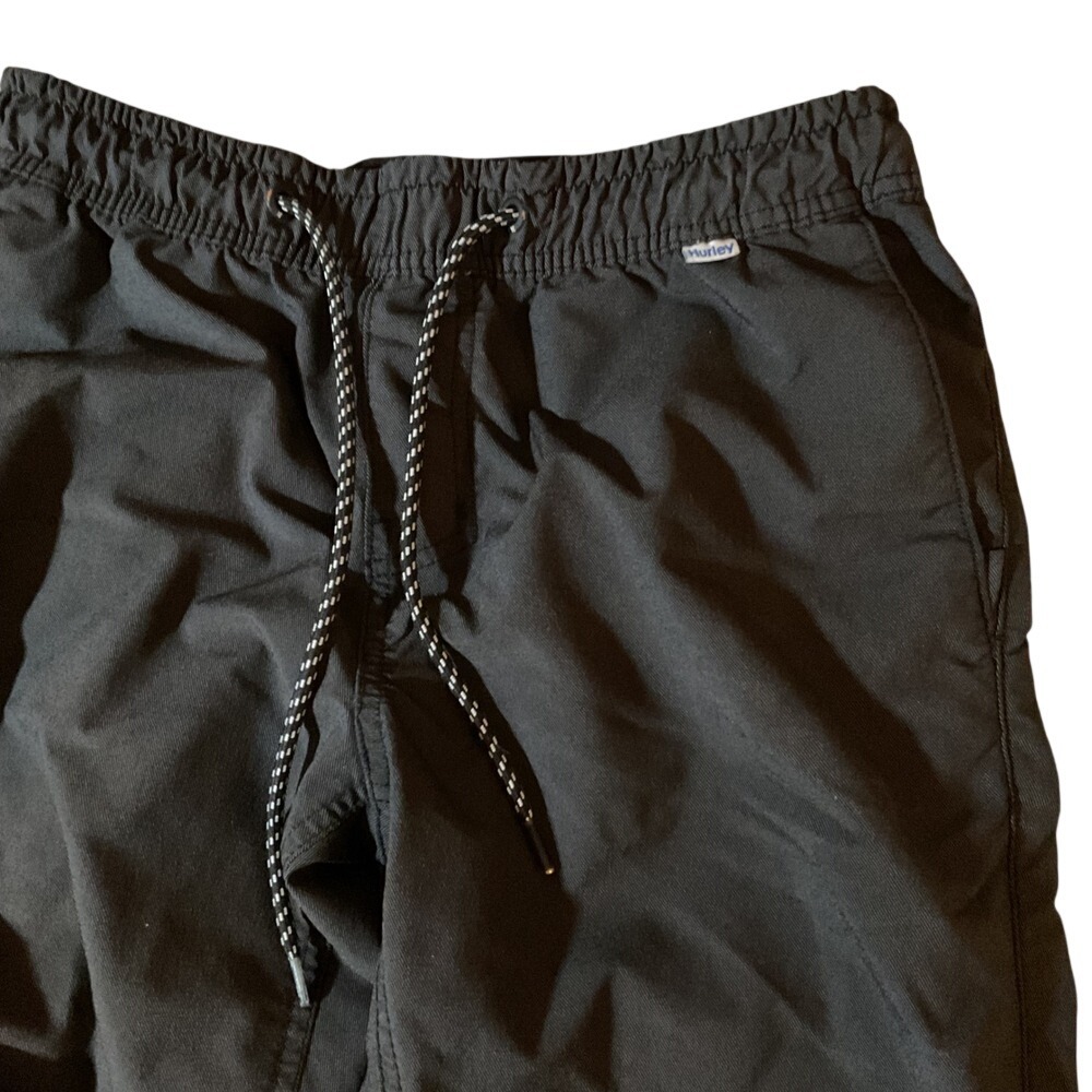 Hurley Mens Black Elastic Waist Drawstring Jogger Pants Size Small